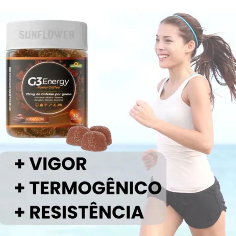 G3 Energy Power Gummy 75mg De Cafeína 30 Gomas Sunflower